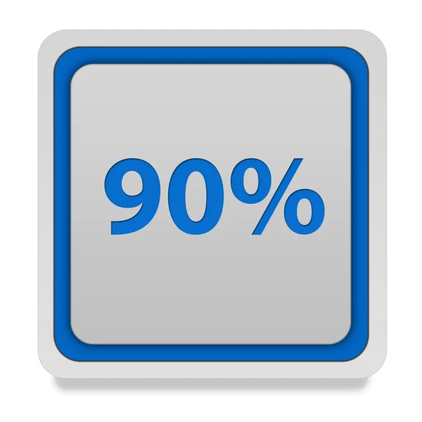 Neunzig Prozent quadratisches Symbol auf weißem Hintergrund — Stockfoto