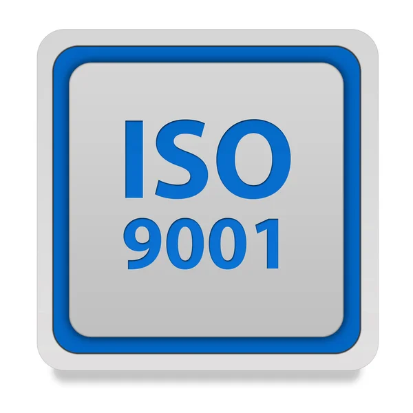 Iso 9001 白い背景の四角形のアイコン — ストック写真