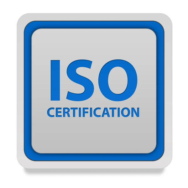 Iso icono cuadrado de certificación sobre fondo blanco —  Fotos de Stock