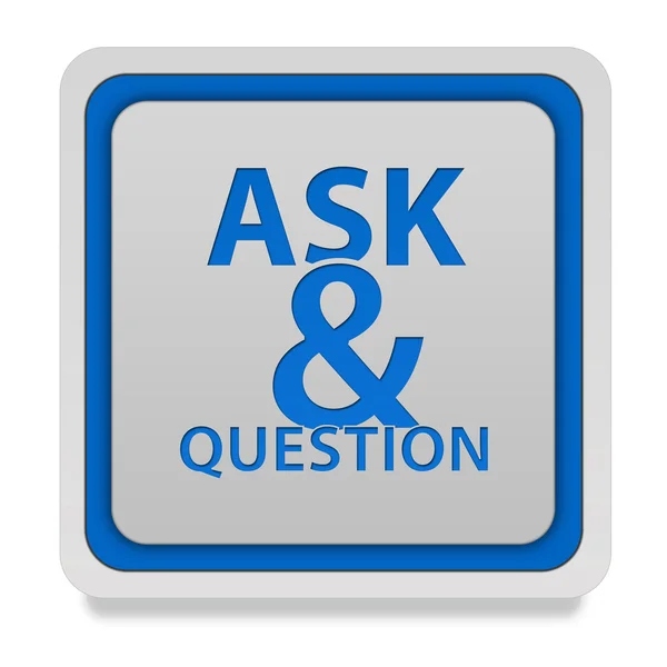 Q & ein quadratisches Symbol auf weißem Hintergrund — Stockfoto