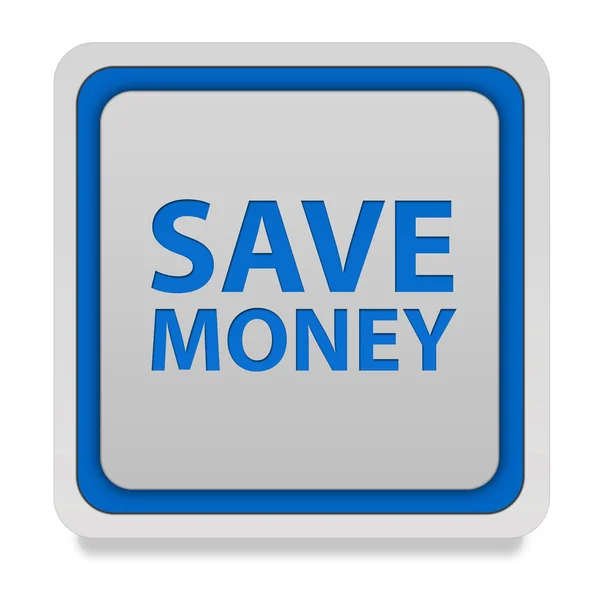 Spara pengar fyrkantiga ikonen på vit bakgrund — Stockfoto