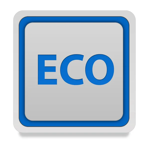 Eco ikona kwadrat na białym tle — Zdjęcie stockowe