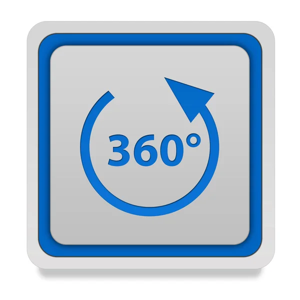 360 stopni kwadratowych ikona na białym tle — Zdjęcie stockowe