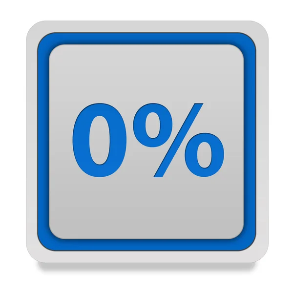 Ícone quadrado de zero por cento no fundo branco — Fotografia de Stock