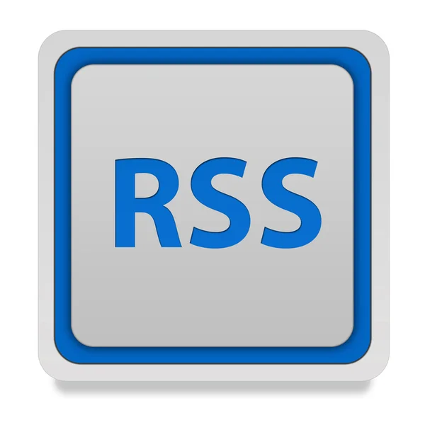 RSS vierkant pictogram op witte achtergrond — Stockfoto