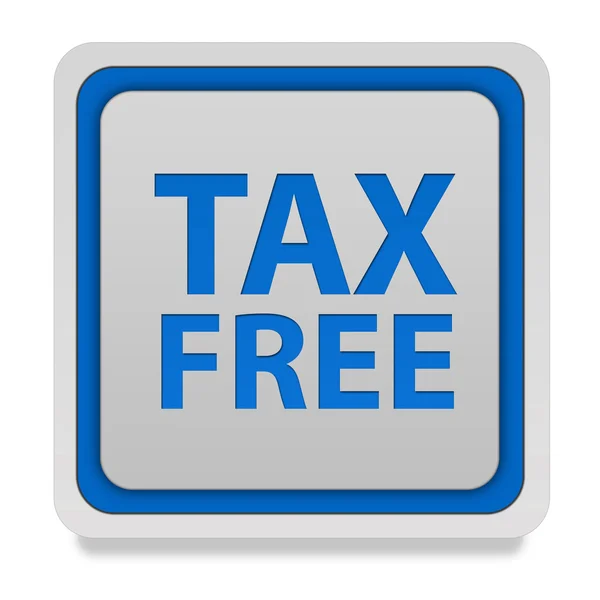 Steuerfreies quadratisches Symbol auf weißem Hintergrund — Stockfoto