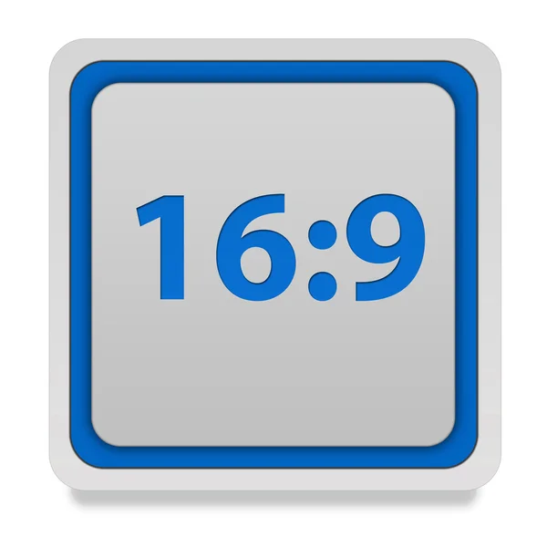 16:9 négyzet alakú ikon a fehér háttér — Stock Fotó