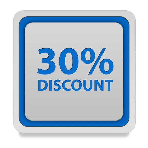 Discount thirty percent square icon on white background — Stock Photo, Image