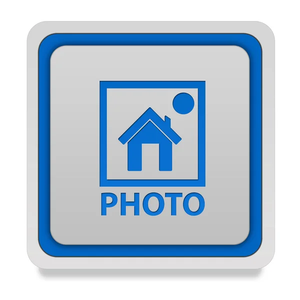 Vierkante fotopictogram op witte achtergrond — Stockfoto