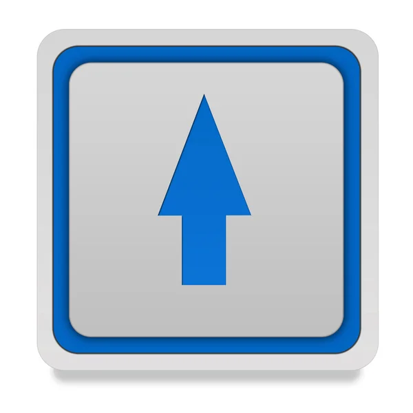 Pfeil nach oben quadratisches Symbol auf weißem Hintergrund — Stockfoto