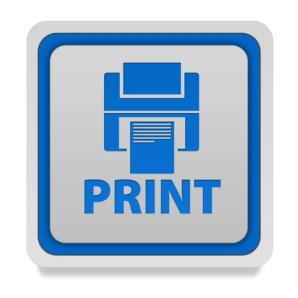 Print square icon on white background — Stock Photo, Image