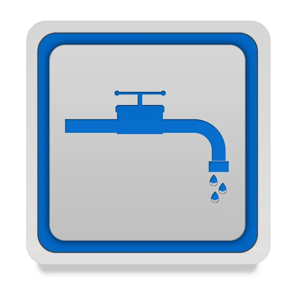 Water vierkante pictogram op witte achtergrond — Stockfoto