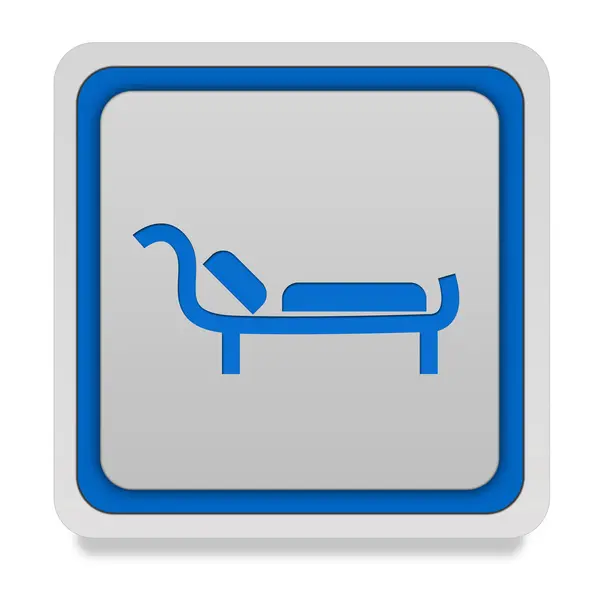 Bed square icon on white background — Stock Photo, Image