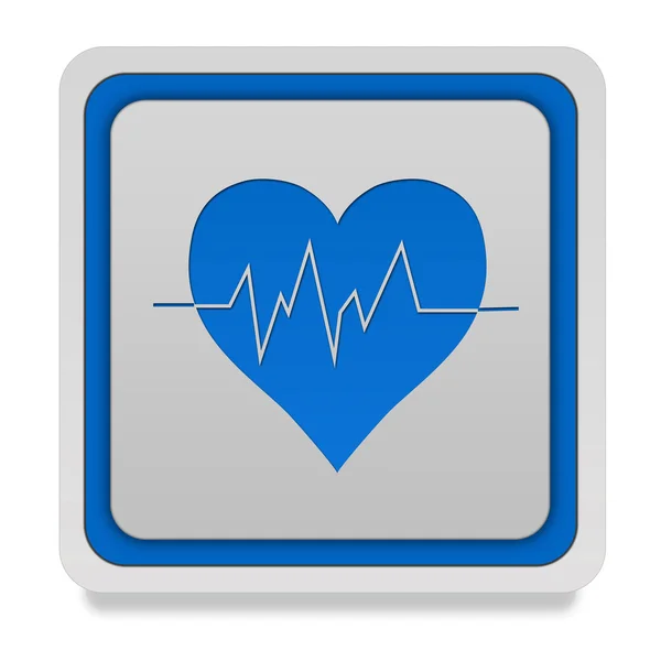 Herz-Quadrat-Symbol auf weißem Hintergrund — Stockfoto