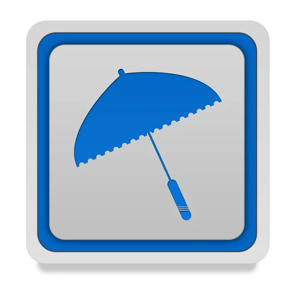 Ícone quadrado guarda-chuva no fundo branco — Fotografia de Stock
