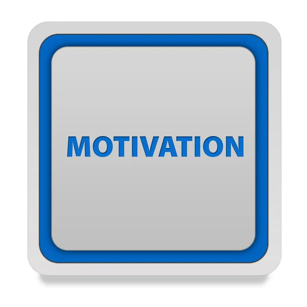 Motivation quadratisches Symbol auf weißem Hintergrund — Stockfoto