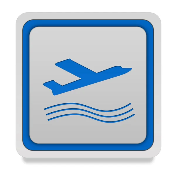 Plane square icon on white background — Stock Photo, Image