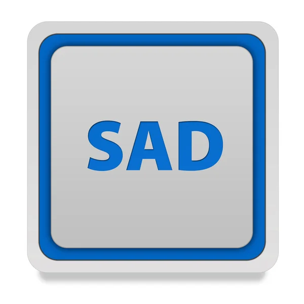 Triste icono cuadrado sobre fondo blanco —  Fotos de Stock