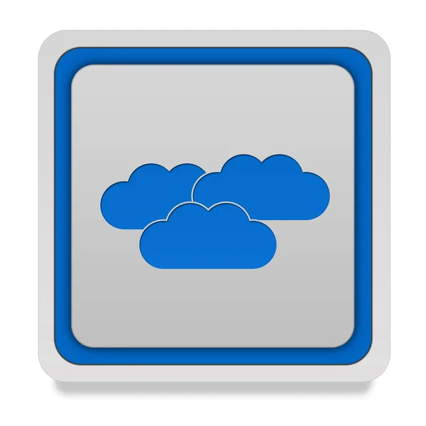 Cloud square icon on white background — Stock Photo, Image