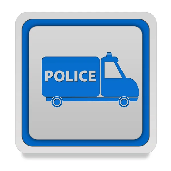 Politie vierkant pictogram op witte achtergrond — Stockfoto