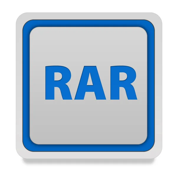 Rar quadratisches Symbol auf weißem Hintergrund — Stockfoto