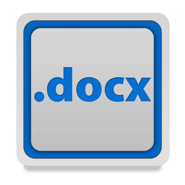 .Docx ikona kwadrat na białym tle — Zdjęcie stockowe