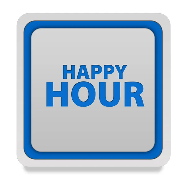 Happy Hour quadratisches Symbol auf weißem Hintergrund — Stockfoto