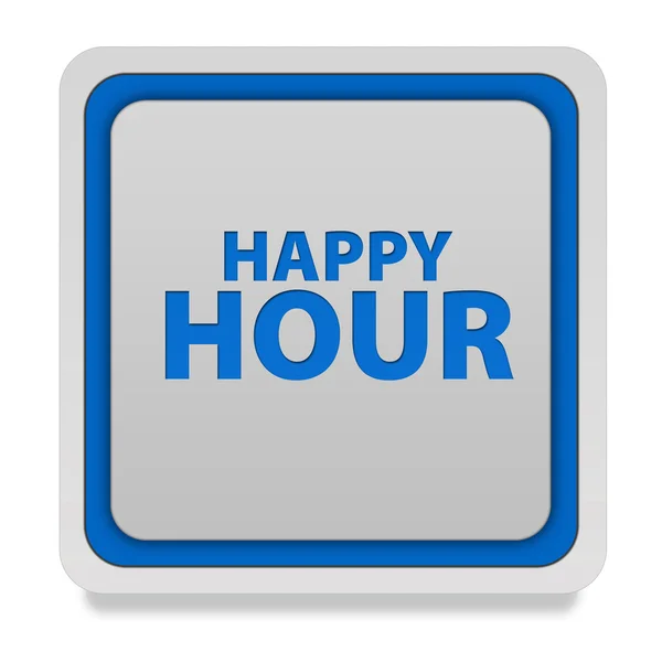 Happy hour square icon on white background — Stock Photo, Image