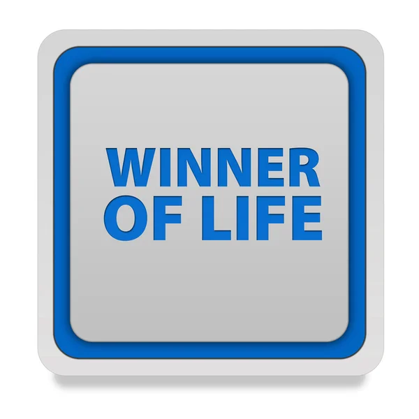 Winner of life square icon on white background — Stock Photo, Image