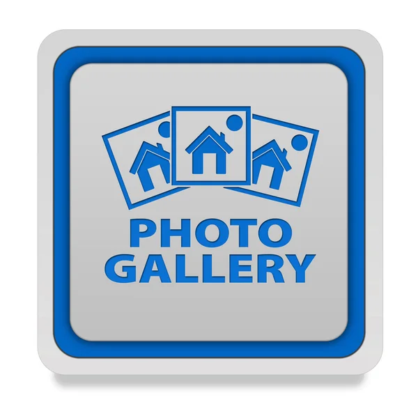 Galería de fotos icono cuadrado sobre fondo blanco Imagen de archivo