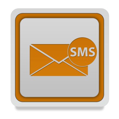 SMS simgesi beyaz arka plan üzerinde kare