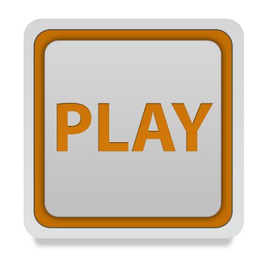 kare simgesi beyaz arka plan üzerinde oynamak