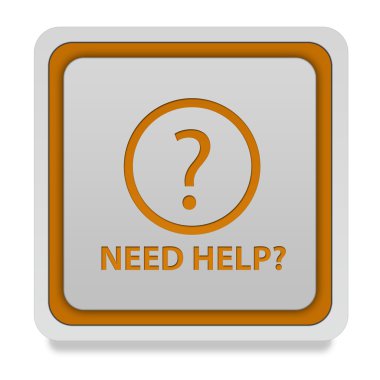 Beyaz arkaplanda kare simgesine yardım et