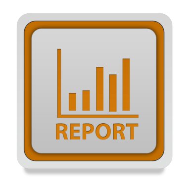 Beyaz arka plan üzerinde rapor kare simgesi