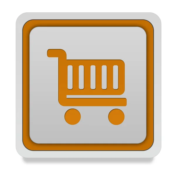 Shopping cart fyrkantiga ikonen på vit bakgrund — Stockfoto