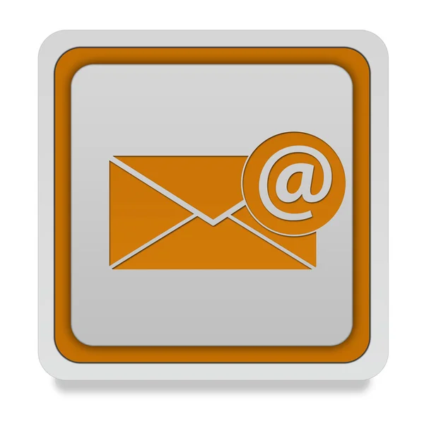 Значок квадрата электронной почты на белом фоне — стоковое фото