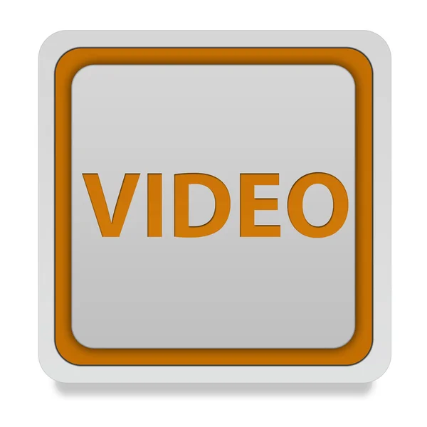 Videóinak négyzet alakú ikon a fehér háttér — Stock Fotó