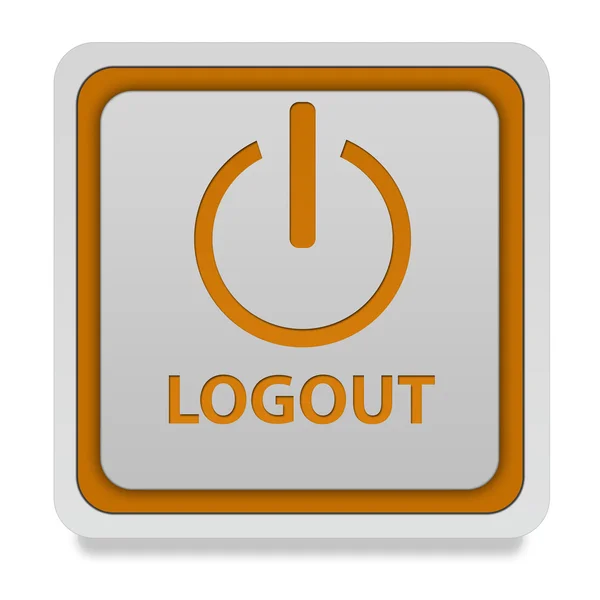 Logout quadratisches Symbol auf weißem Hintergrund — Stockfoto