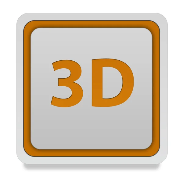 3d square icon on white background — Stock Photo, Image