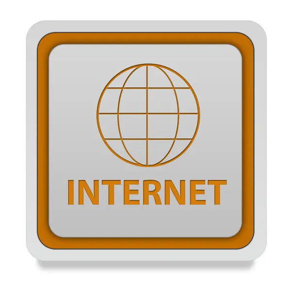 Inernet icona quadrata su sfondo bianco — Foto Stock