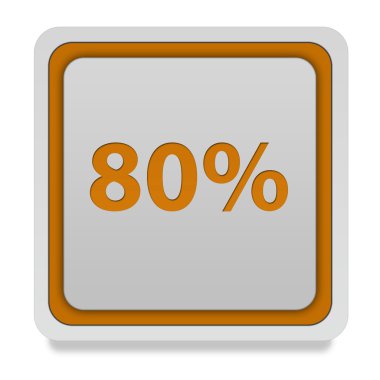 % 80'i simgesi beyaz arka plan üzerinde kare