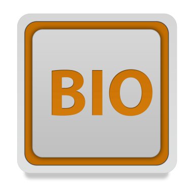 Biyo kare simgesi beyaz arka plan üzerinde