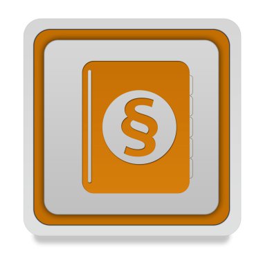 Beyaz arka planda hukuk kare simgesi