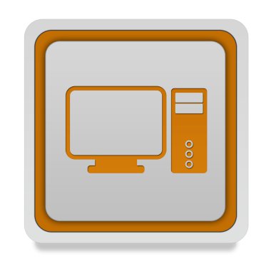 Beyaz arka plan üzerinde bilgisayar kare simgesi