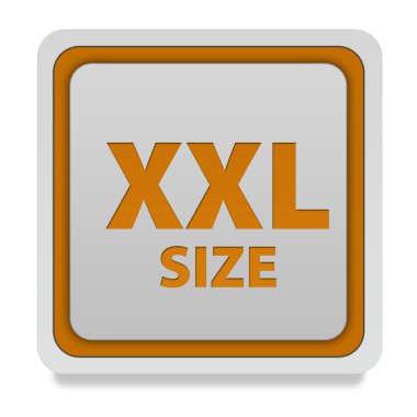 XXL boyutu kare simgesi beyaz arka plan üzerinde