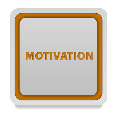 Motivasyon kare simgesi beyaz arka plan üzerinde