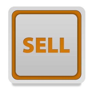 Kare simgesi beyaz arka plan üzerinde satmak