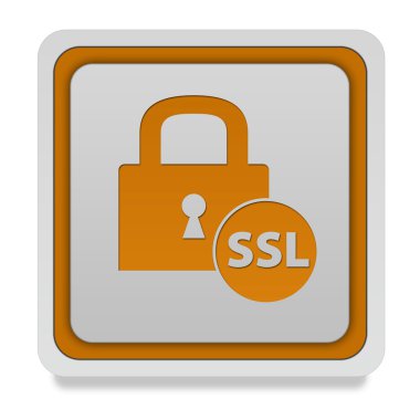 Beyaz arka plan üzerinde SSL kare simgesi