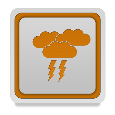 Beyaz arka plan üzerinde yağmur kare simgesi