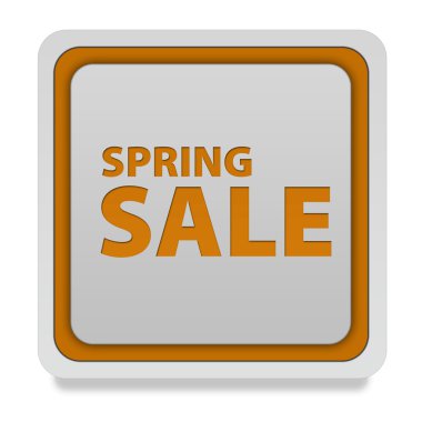 Bahar satış kare simgesi beyaz arka plan üzerinde